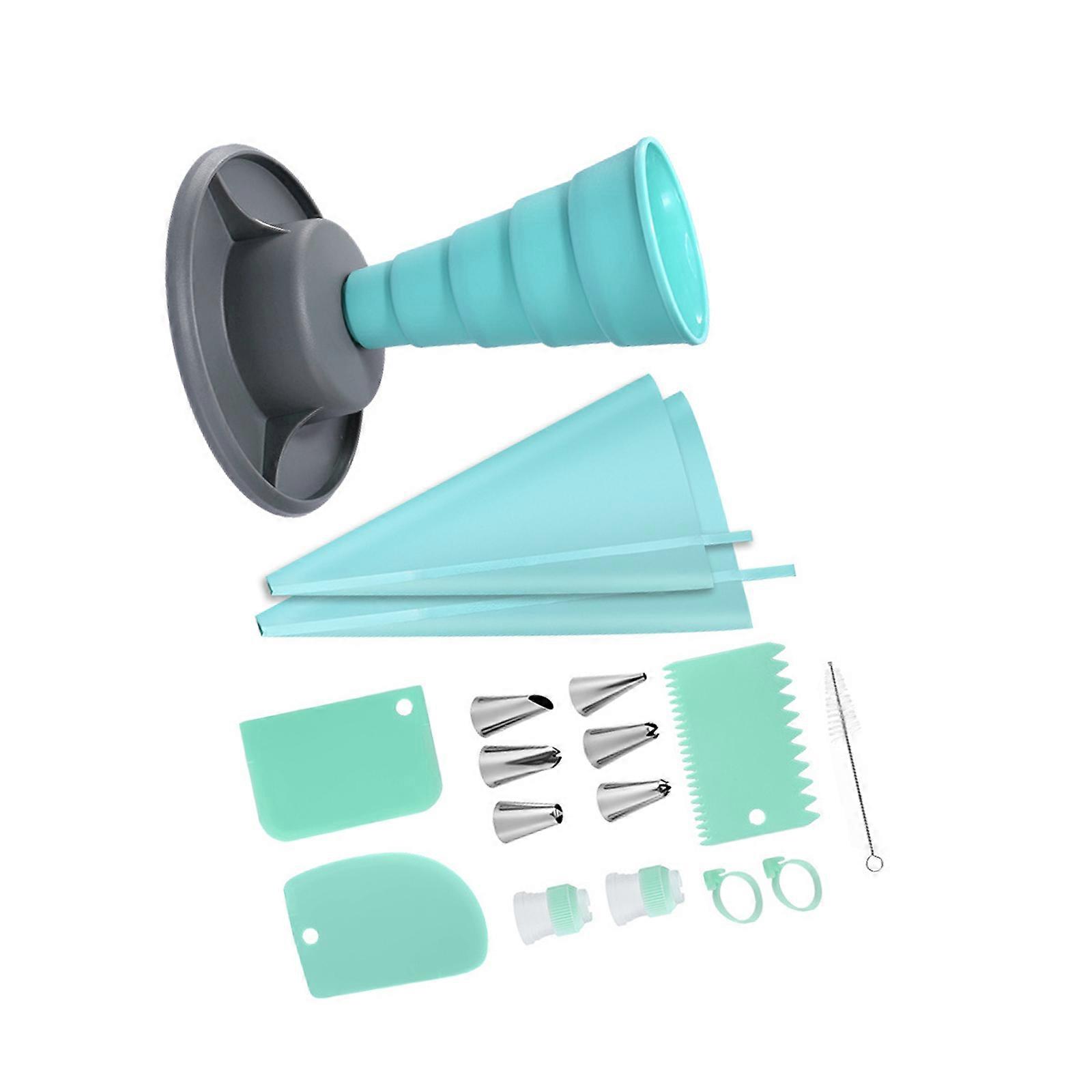 Foldable Pastry Cup Set with Multiple Nozzle Shape for Cake Decorating and Easy Storage Design Multicolor