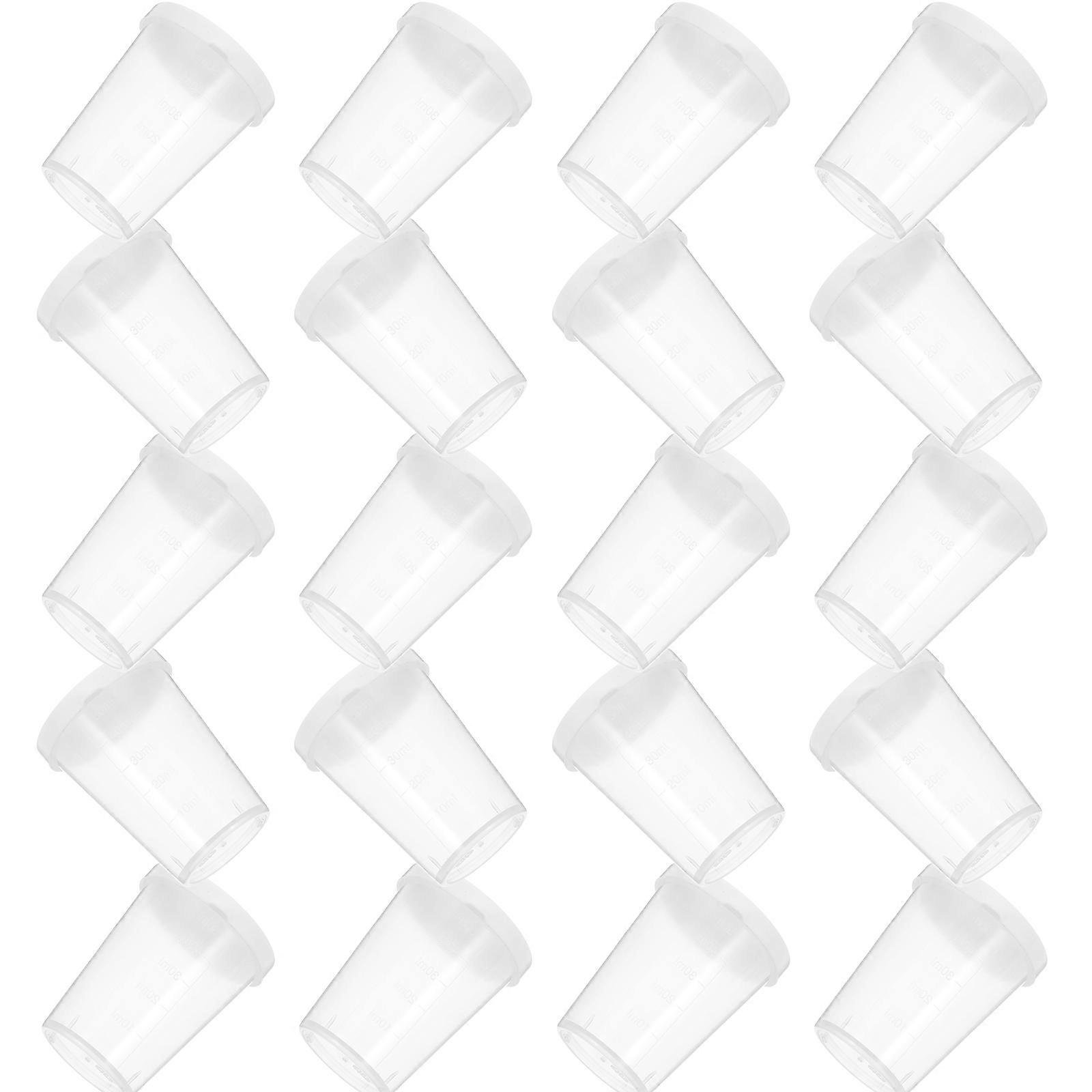 Precision Measuring Cup with Lid for Liquid Measuring 20Pcs Transparent Plastic