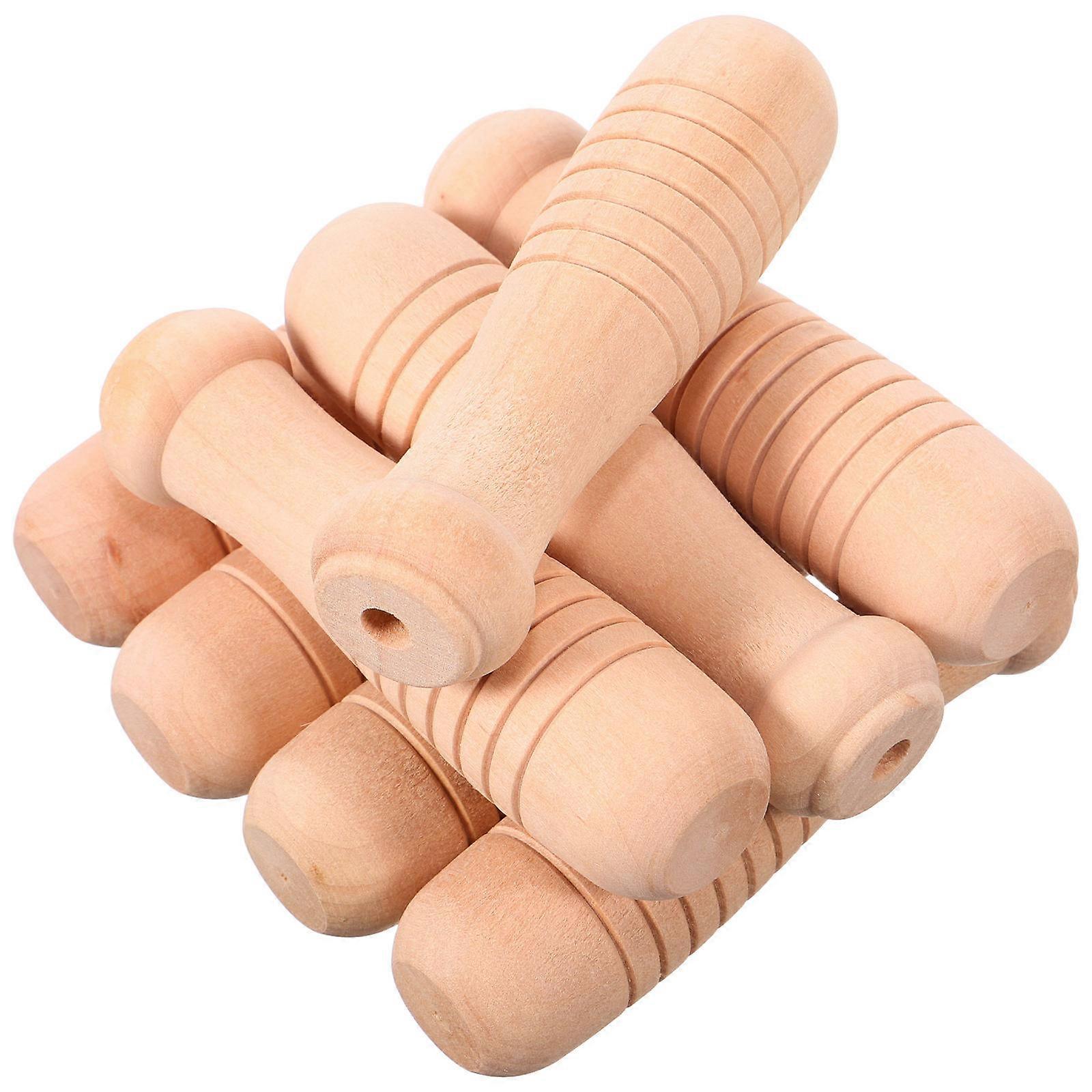 Wooden Spatula Handle for Universal Cookware Replacement 8Pcs Set Beige