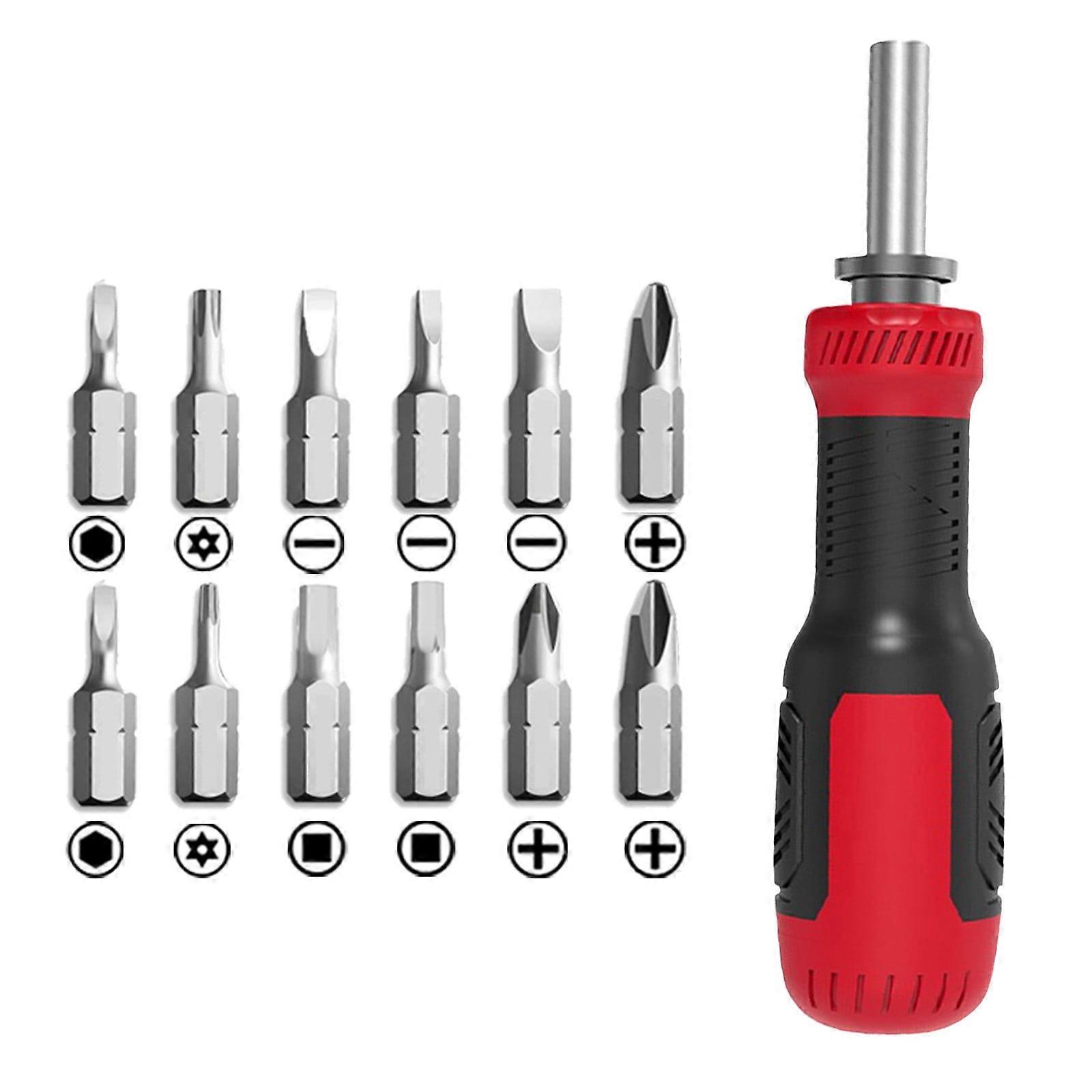 Clearance! 13 in 1 Multi Bit Screwdriver Set, Extra Lasting, Compatible with 13 Kinds of Screws, Essential for Computer Assembly, Craft Tools (Red)