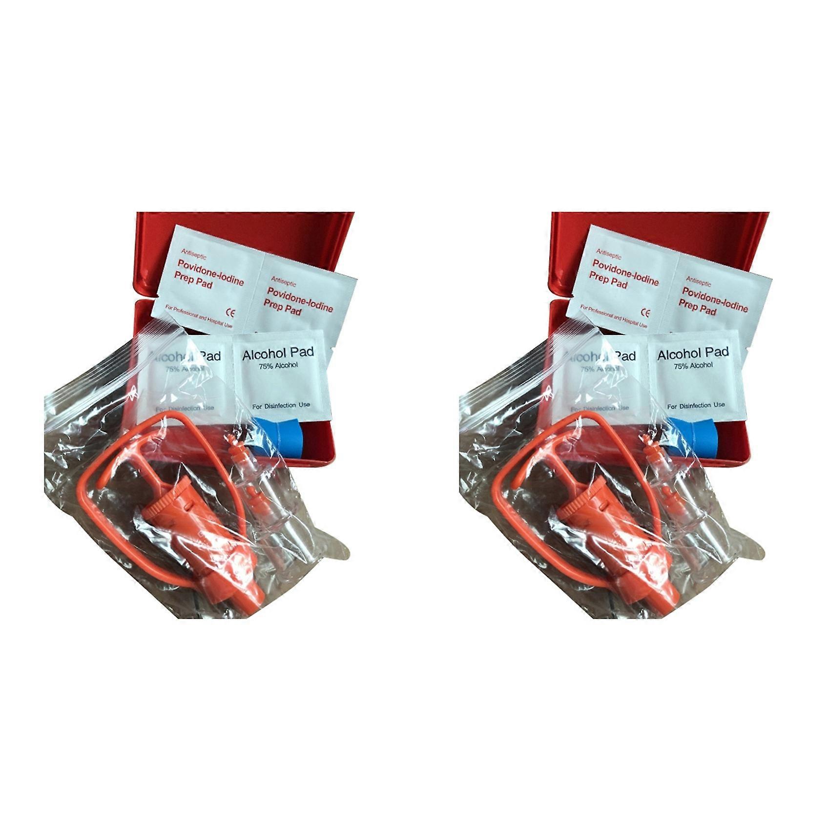 2X Snake Bite Kits, Bee Sting Kits, Venoms Extractor Suction Pumps, First Aids for Bites & Stings While Camping