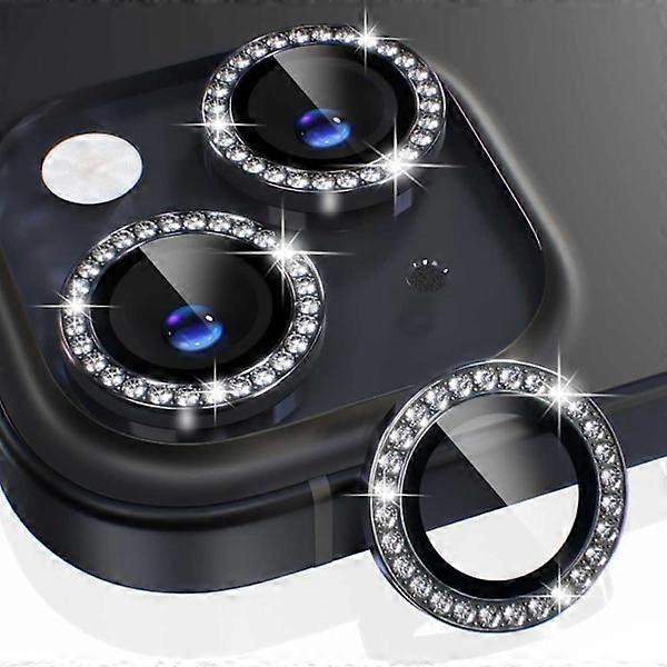 Compatible with iPhone 15/15 Plus Camera Cover Bling Diamond Black black