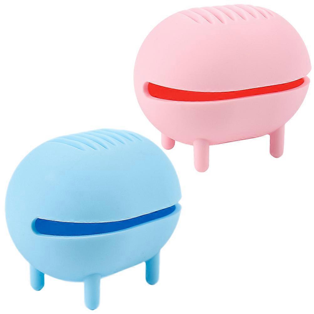 Portable Makeup Sponge Box with Cleaning Pad and Air Holes for Storage Use Assorted Color silicone