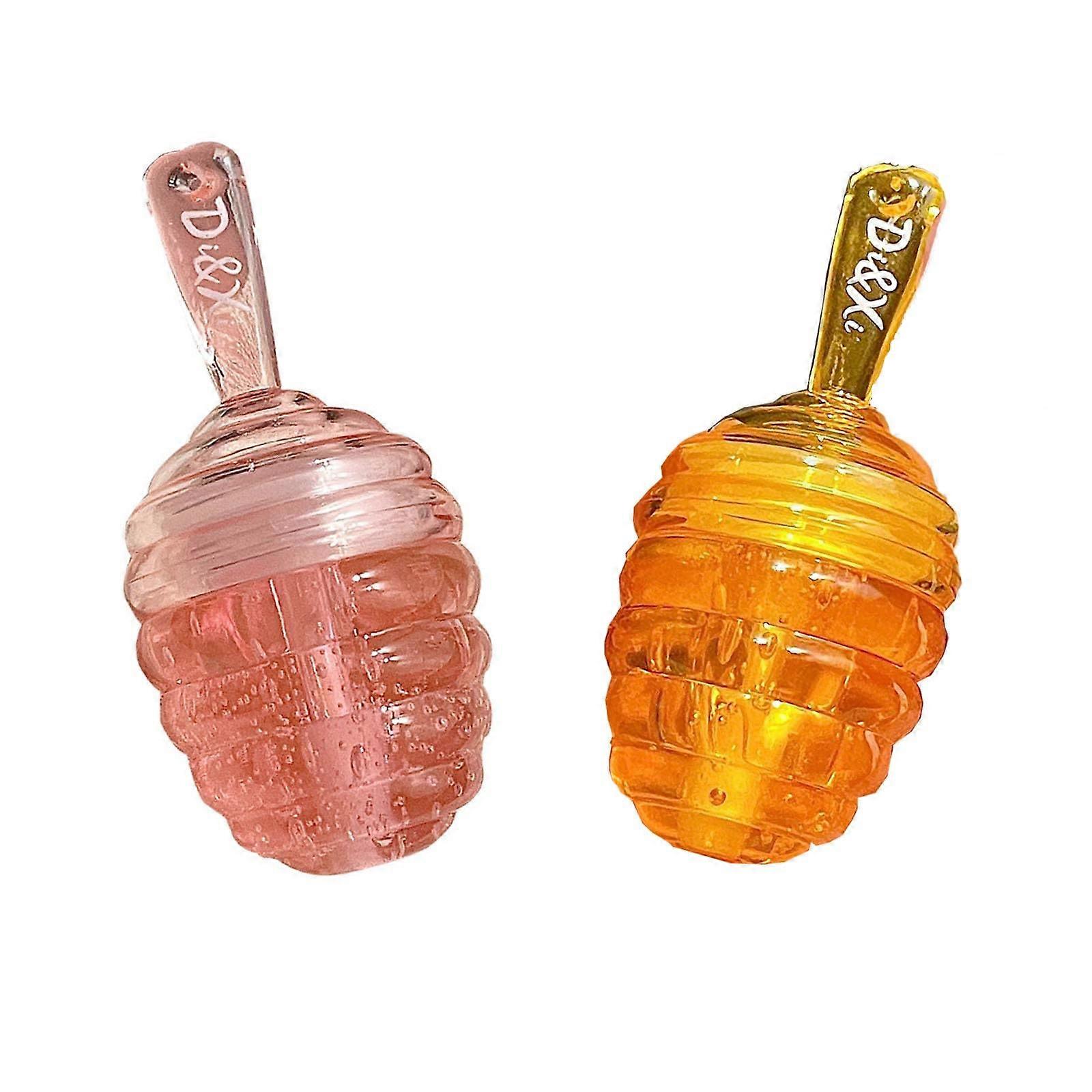 2PCS Moisturizing Lip Oil and Honey Peach Lip Sleeping Mask for Deep Overnight Hydration