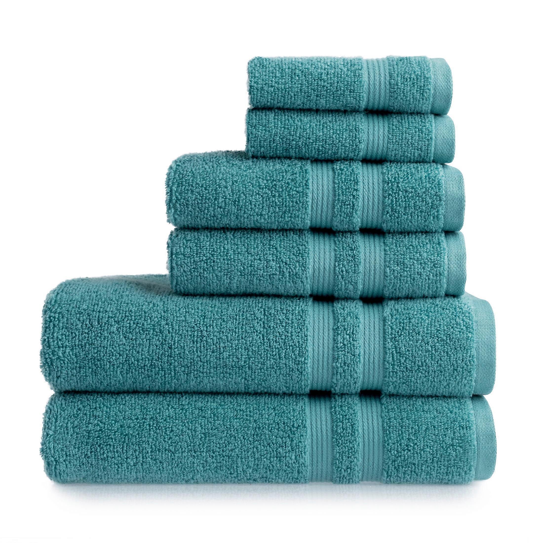 Mainstays Performance Solid Bath Towel 6-Piece Set, Cool Water