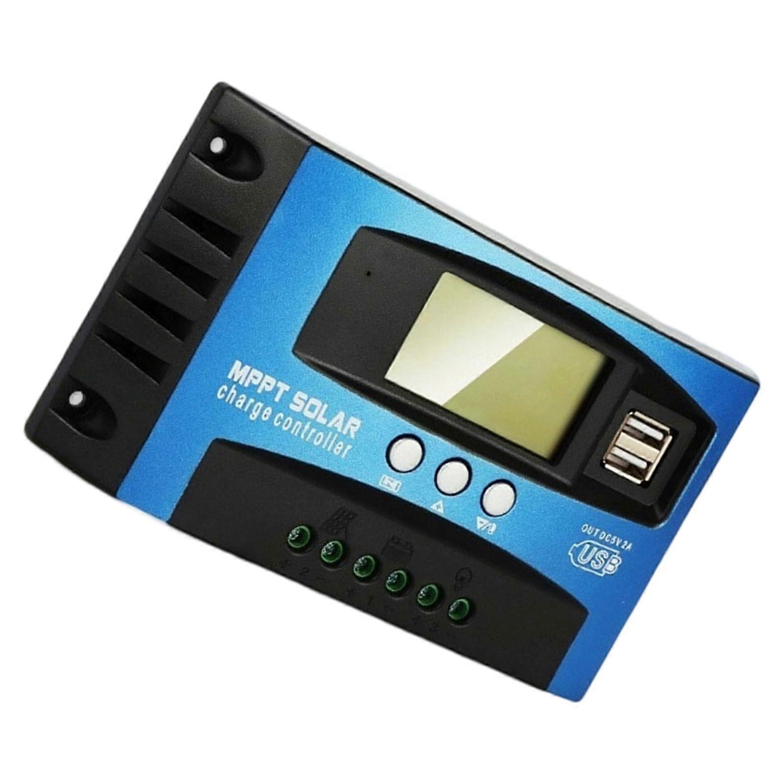 100A MPPT Solar Charge Controller with LCD Display, Dual USB, 12V/24V Support and Safety Protection