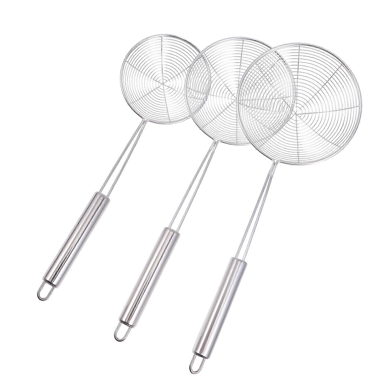 Colanders For Kitchen Stainless Steel Mesh Strainer 14cm Filtering Home 3Pcs