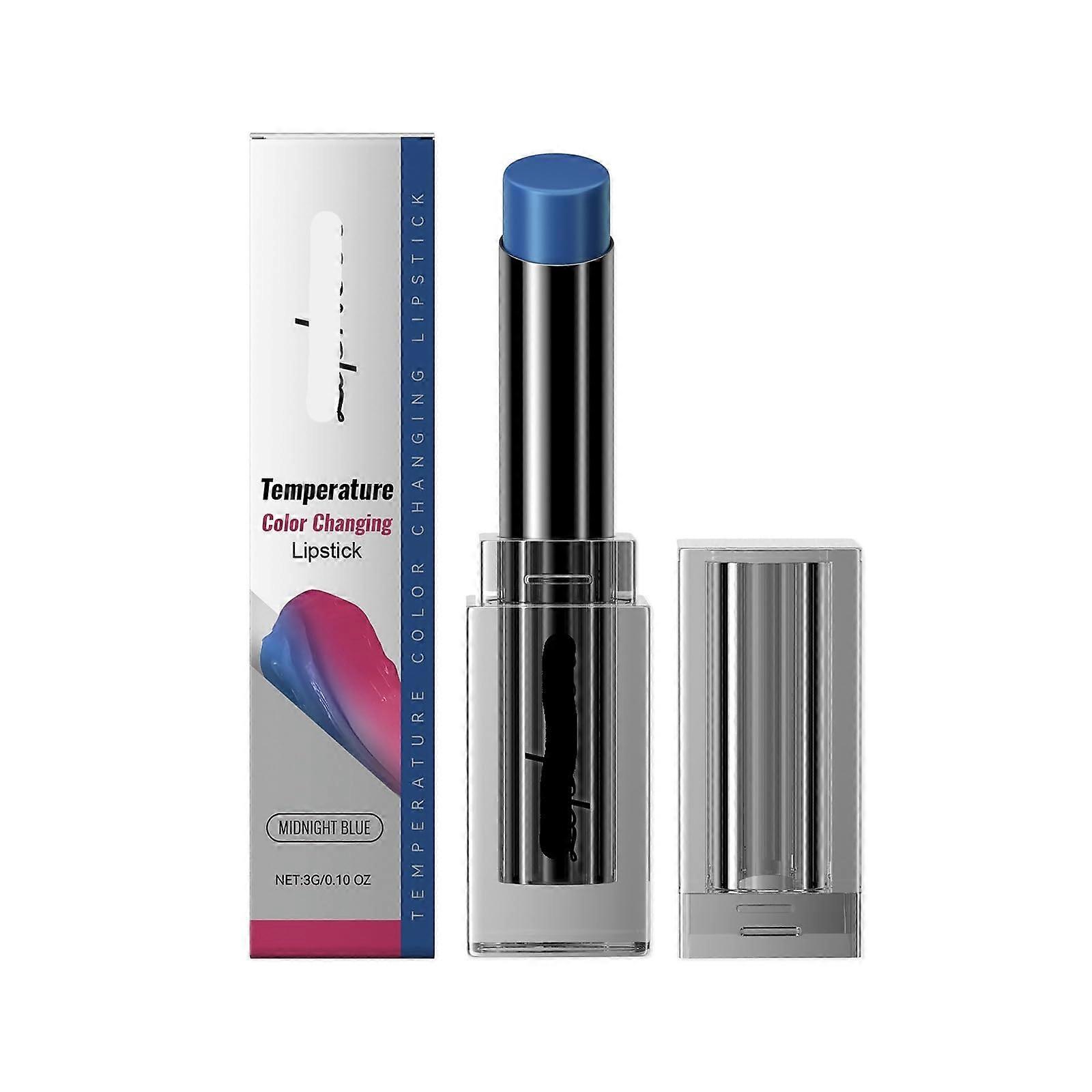Midnight Blue Temperature Changing Lipstick with Vitamin E, Moisturizing Lip Balm for Dry Lips 2PCS