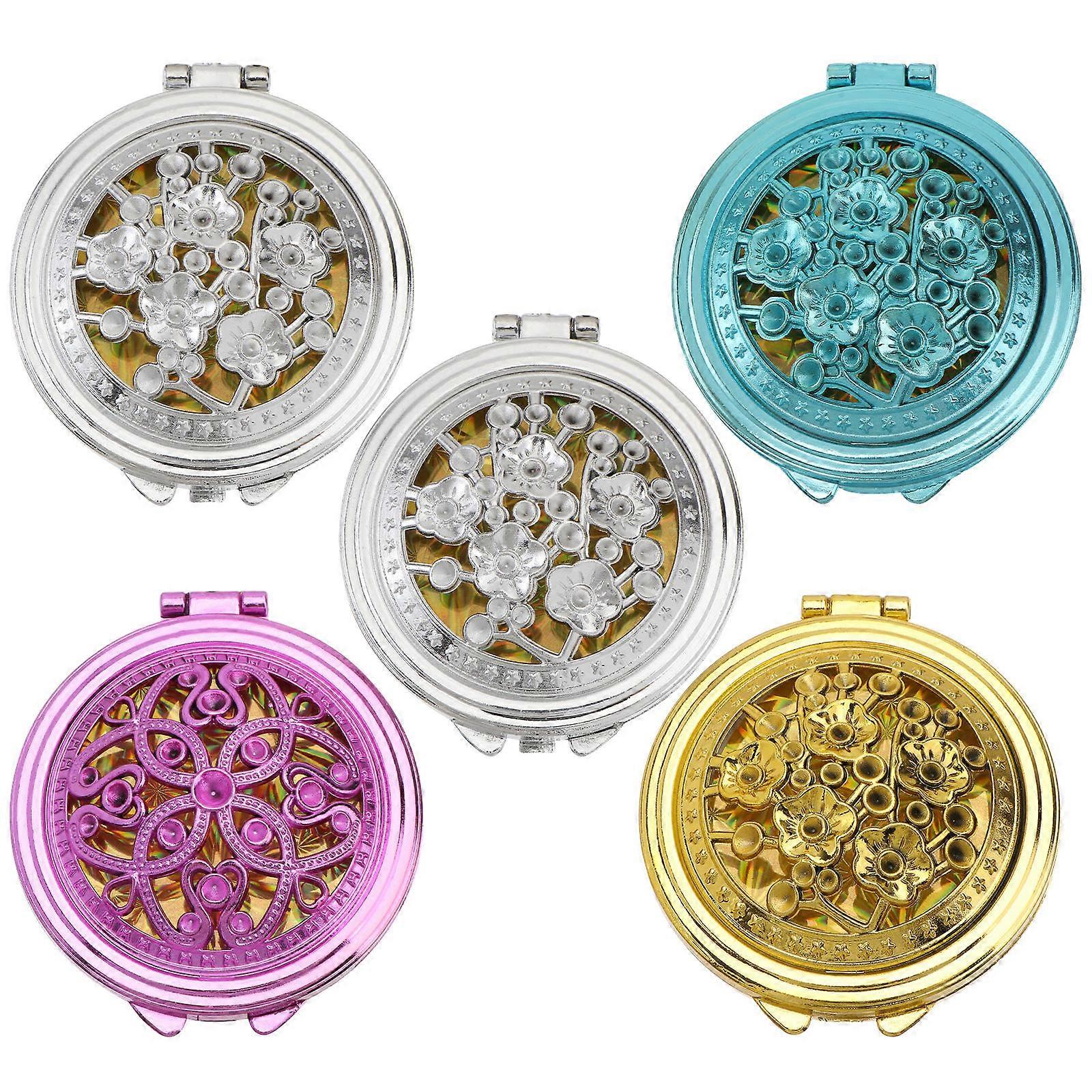 Folding Makeup Mirror Two-Sided Makeup Mirror for Outdoor Use 5Pcs