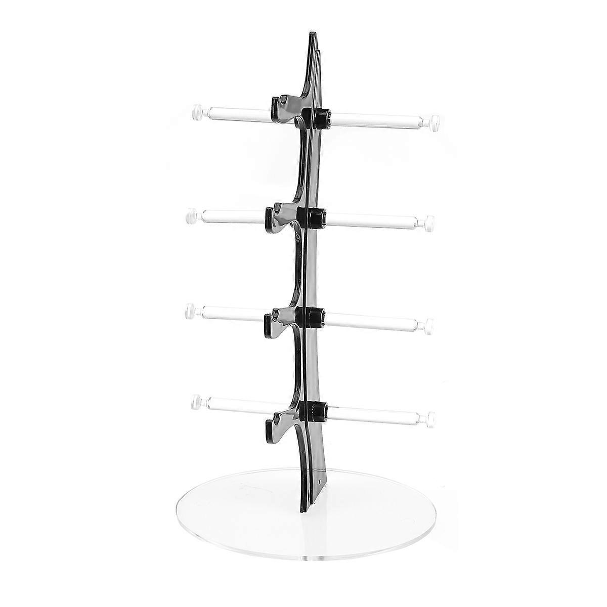 Plastic Desktop Organizer Glasses Display Stand for 4 Layers Black
