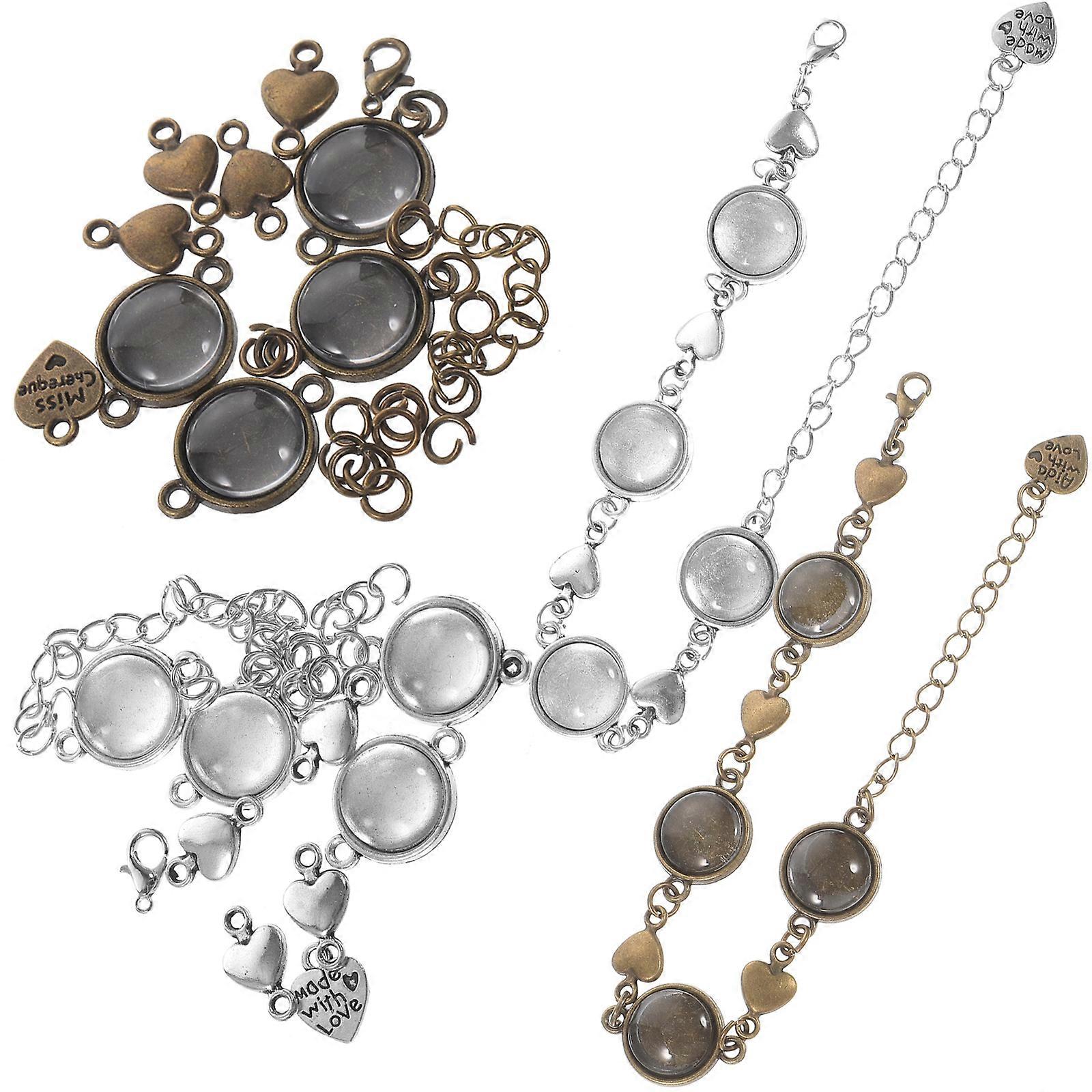 Jewelry Bezel Base Bracelet Blank for Making Accessories 50Pcs Assorted