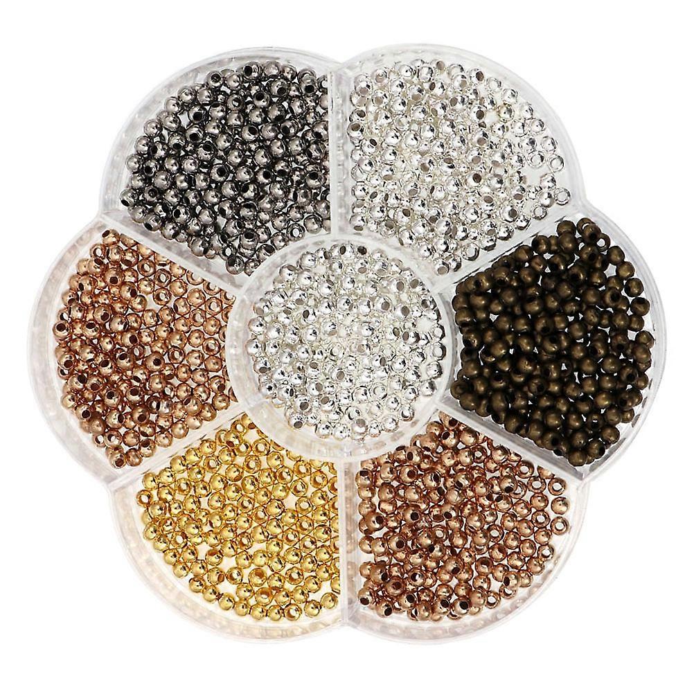 2800Pcs DIY Creative Beads Copper Spacer Beads for Craft Making