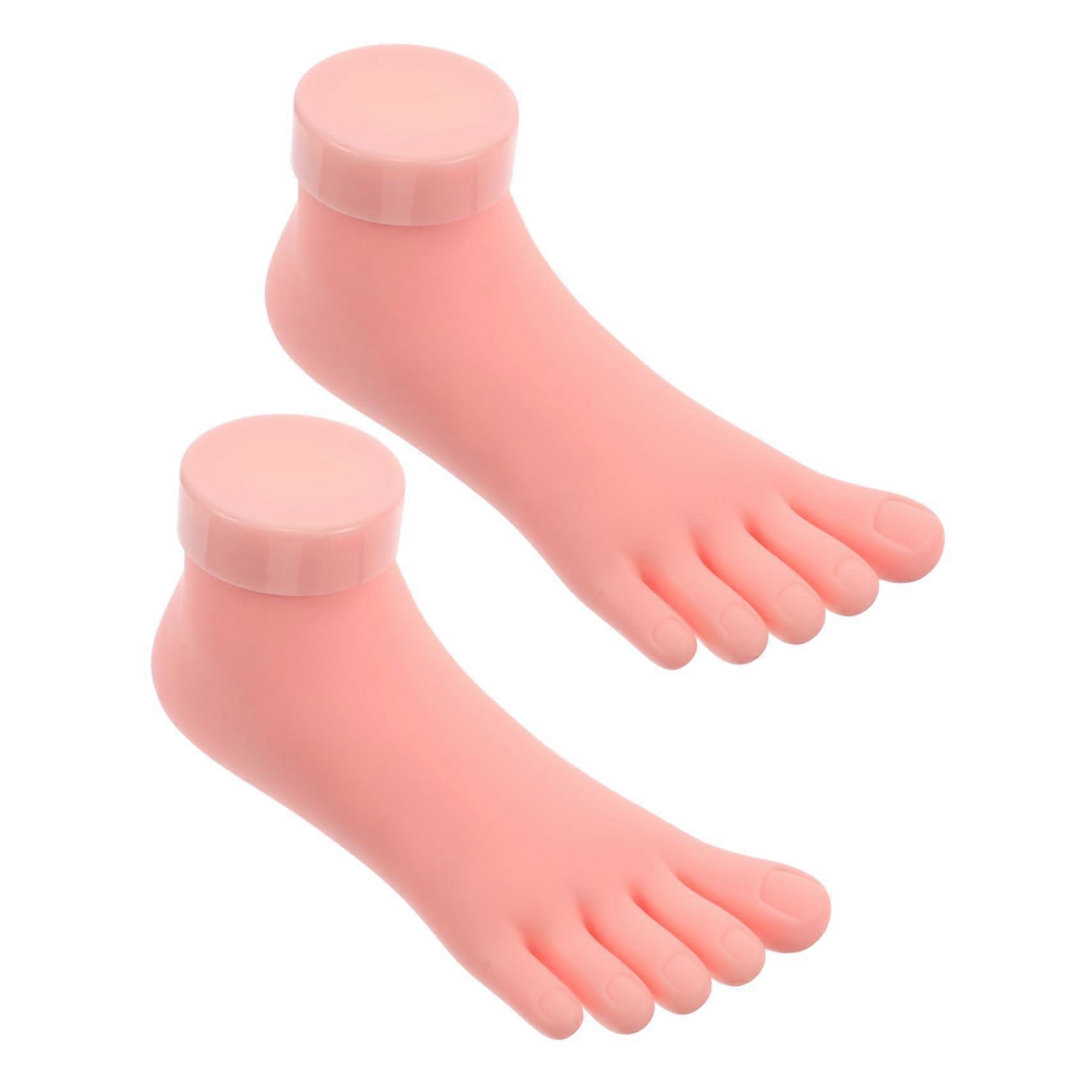 Realistic Silicone Nail Practice Foot Model for Manicure Training and Professional Display, 2pcs