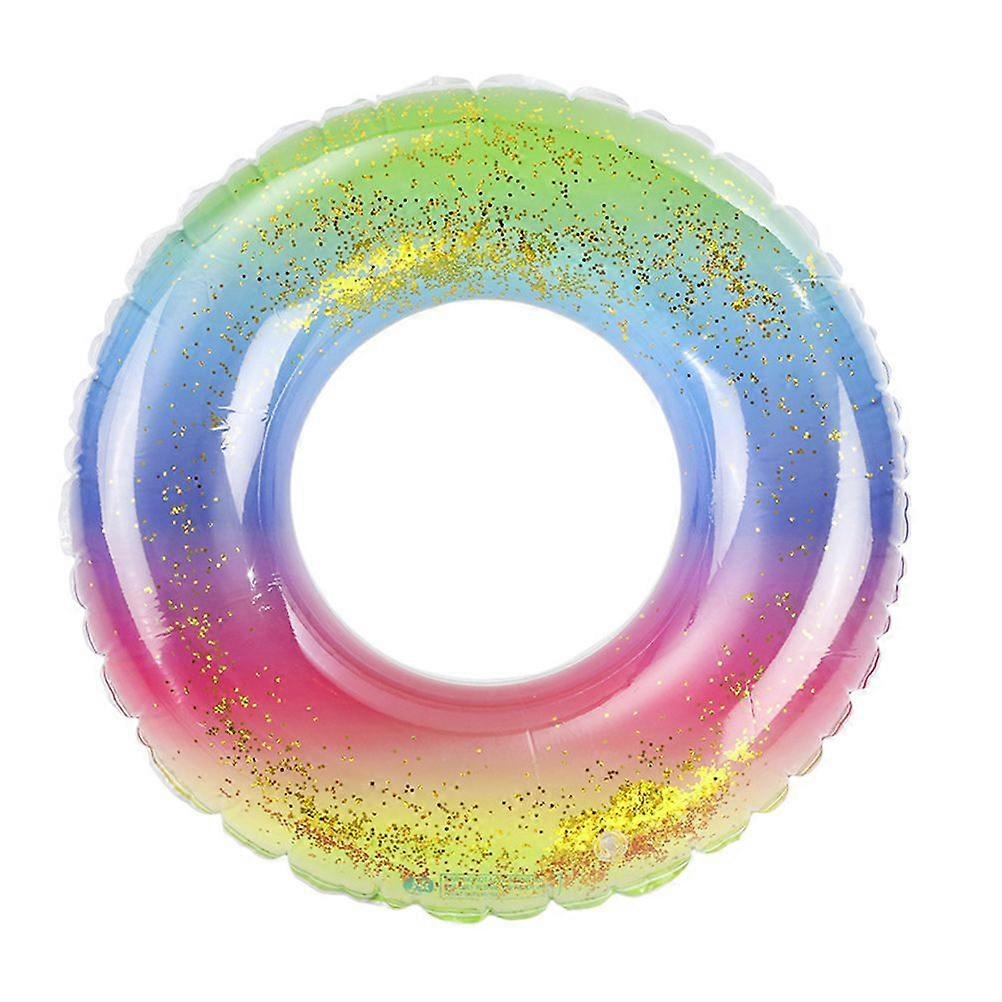 1pc Summer Rainbow Swimming Ring Pool River Beach PVC Inflatable Swim Ring