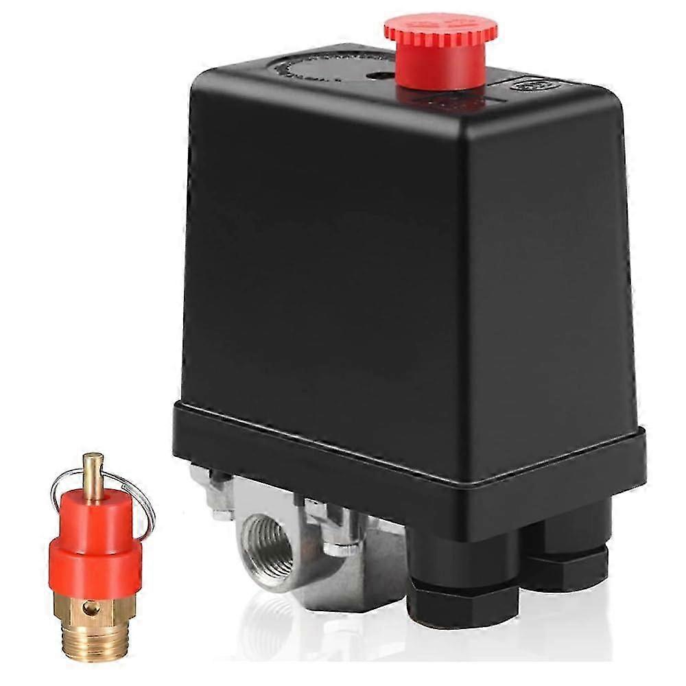 220V Air Compressor Pressure Switch, 4-Port Multi-Purpose Control Valve for Rapid Pressure Release