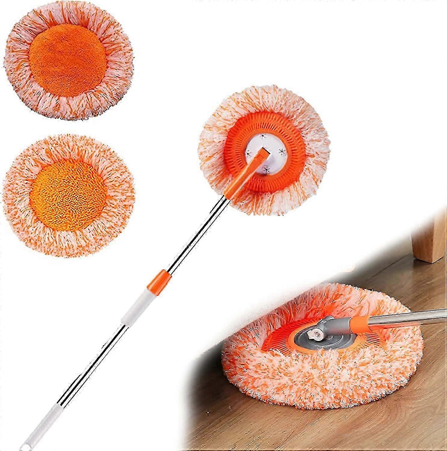 360 Degree Rotatable Adjustable Cleaning Mop With Extendable Handle, Microfiber Spin Mop, 2 Mop Heads Included