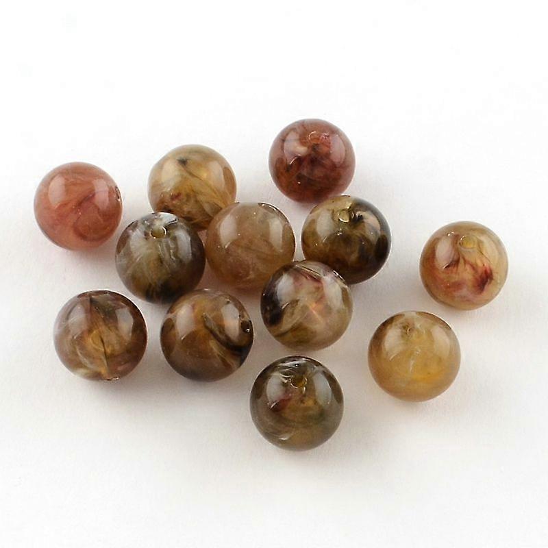 Round Imitation Gemstone Acrylic Beads Sienna 8mm Hole: 2mm
