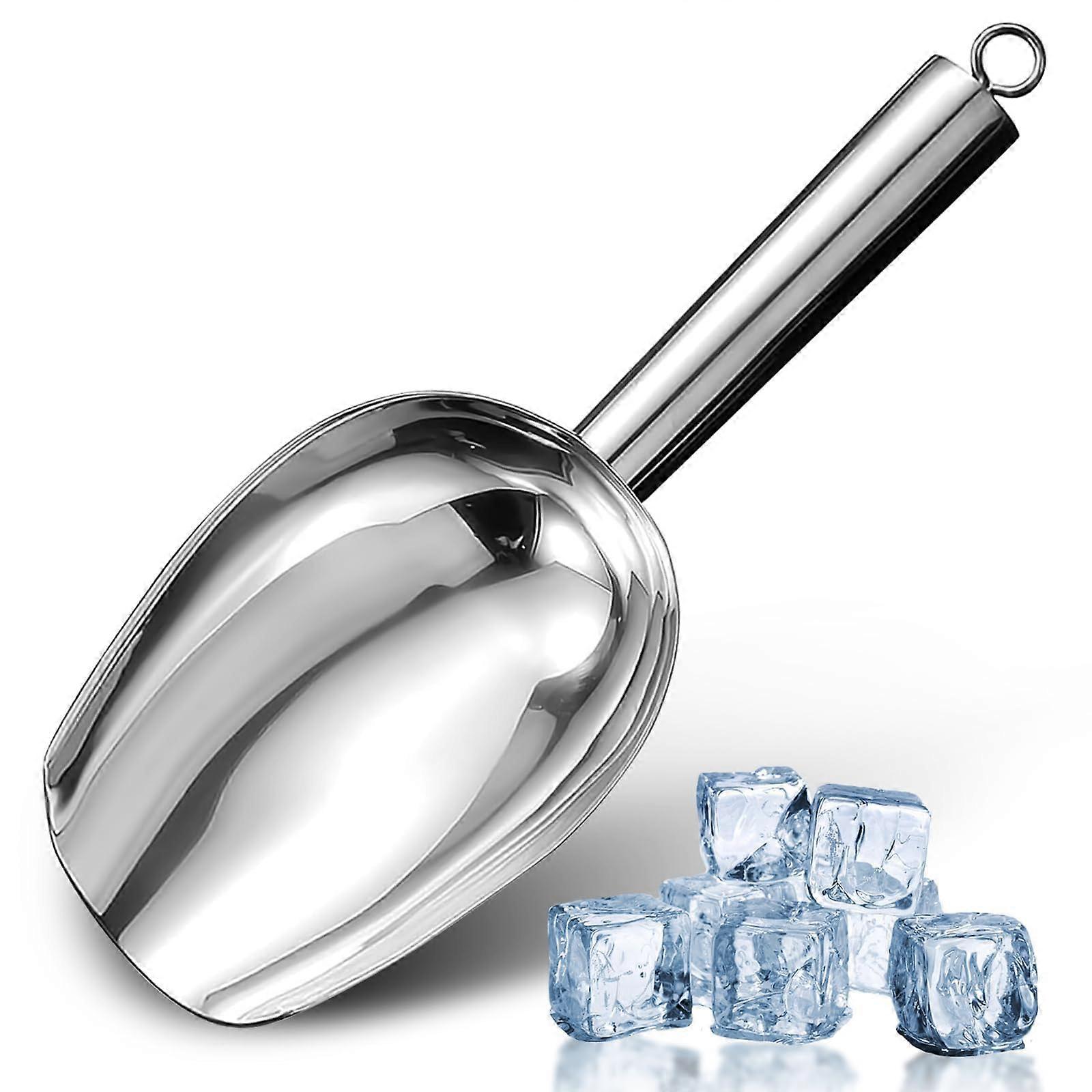 Stainless Steel Ice Scoop for Freezer MultiPurpose Kitchen Use with Ergonomic Grip