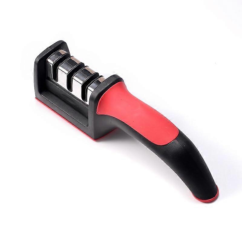 Manual Knife Sharpener 3 Stage Sharpening with Ergonomic Non Slip Grip and Stable Rubber Base