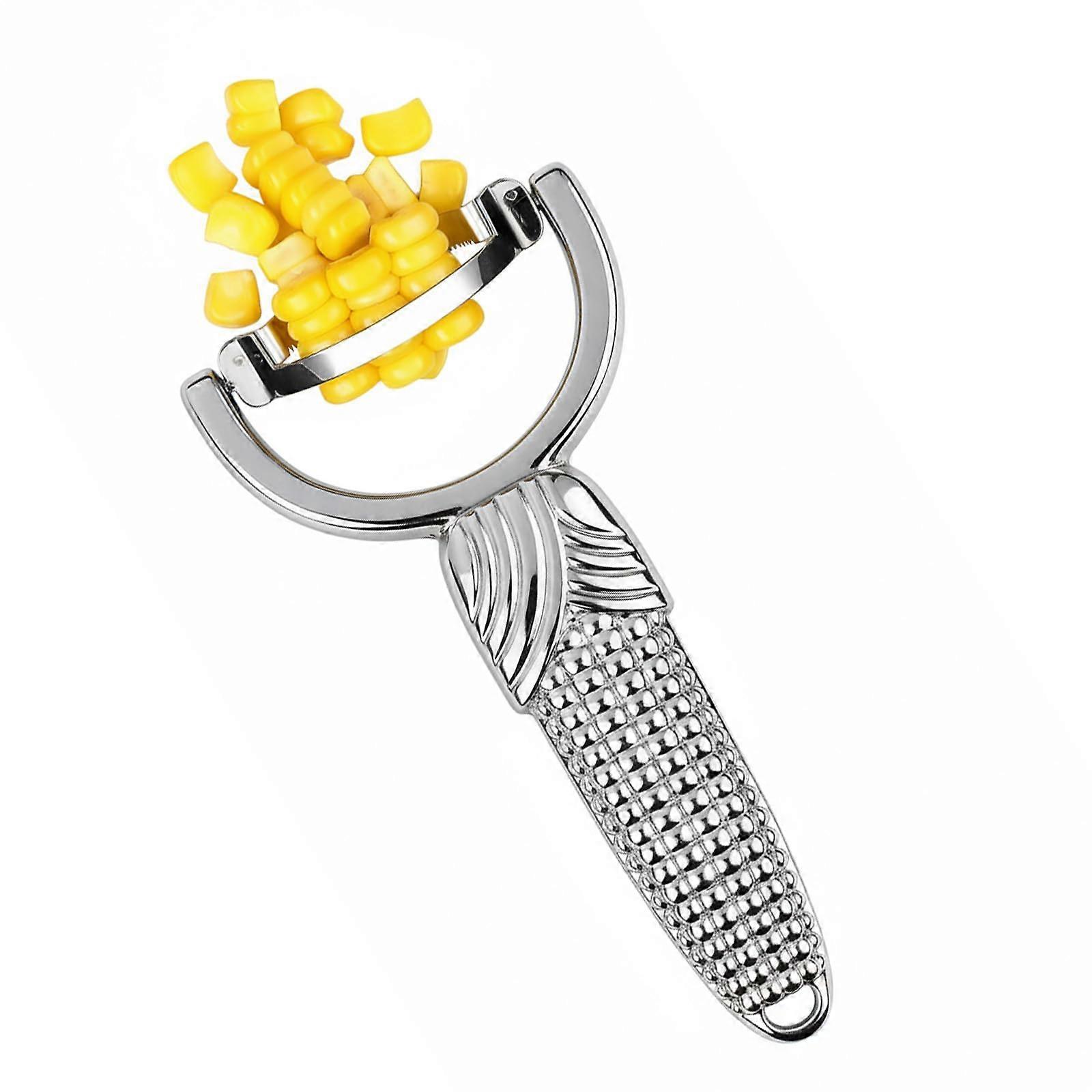 Stainless Steel Corn Peeler and Stripper Tool with Ergonomic Grip for Easy Kernel Removal