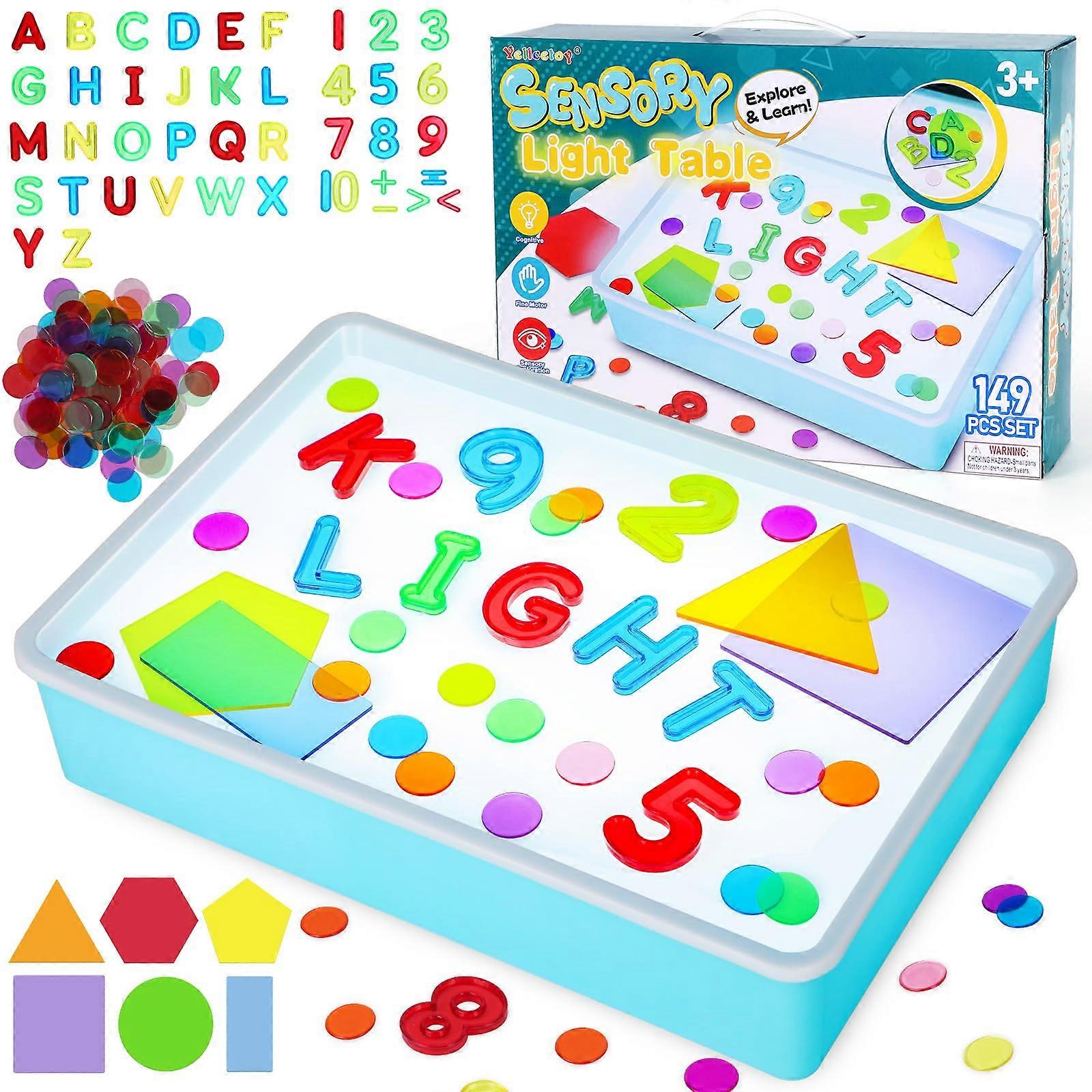 Sensory Light Table for Autism with Adjustable Brightness and Early Learning Accessories