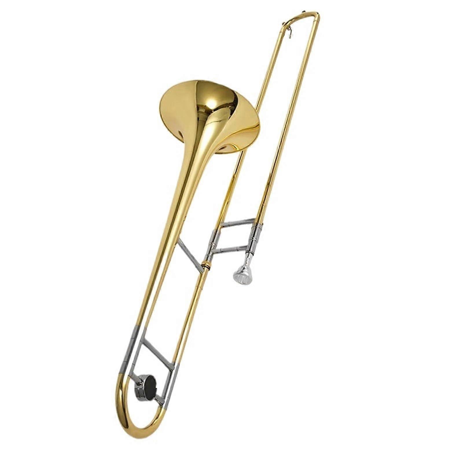 B Flat Brass Trombone with Clear Bright Tone, Durable Build for Student and Professional Performance