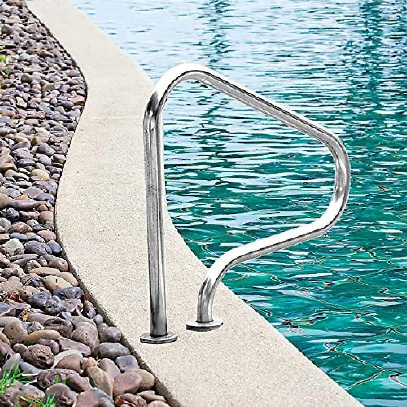 Pool Handrail 304 Stainless Steel Rustproof Step Rail with Ergonomic Grip for Easy Installation