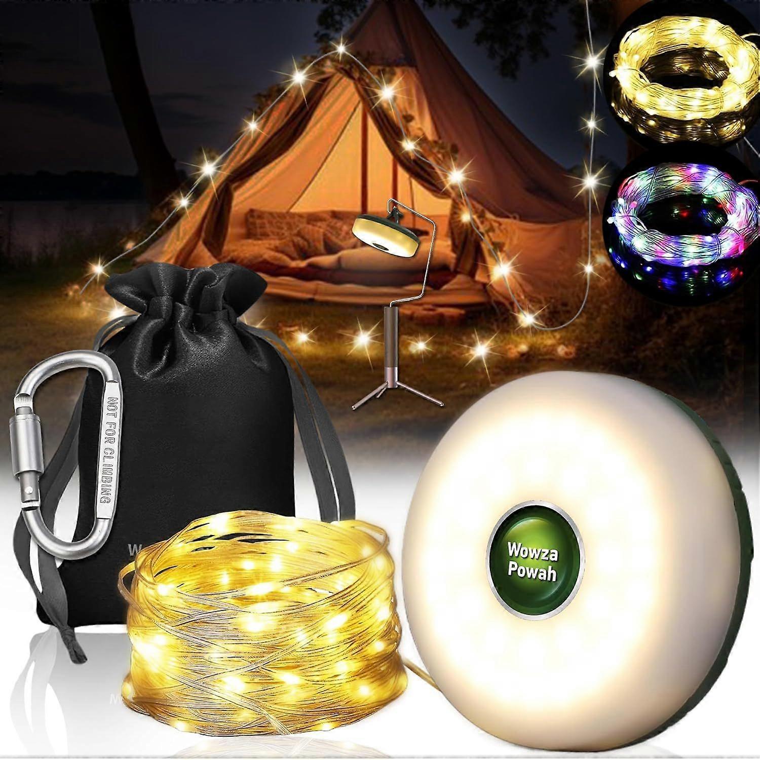 4 in 1 Camping String Lights 32.8FT Outdoor Quick Storage Camping Lights String & Lanterns