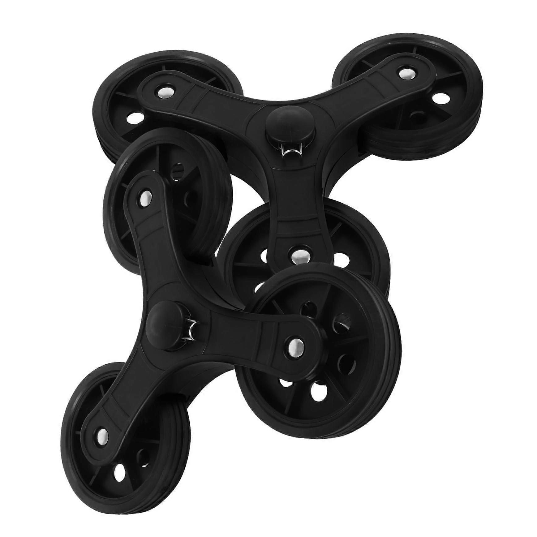 2PCS Stair Climbing Cart Wheels with Galvanized Axle, Durable Replacement TriWheel Set