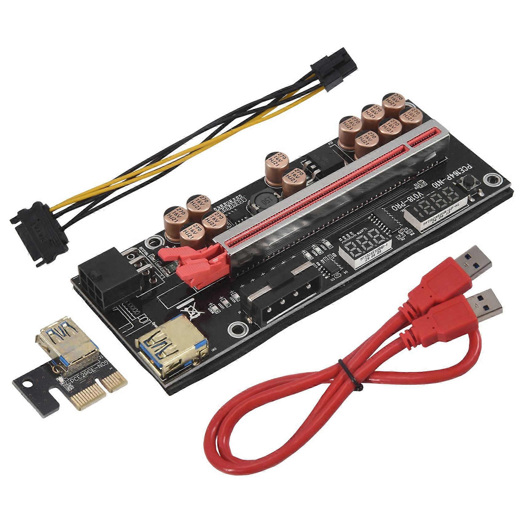 VER018 PRO PCI-E Riser Card USB 3.0 Cable 018 PLUS PCI Express(Red)
