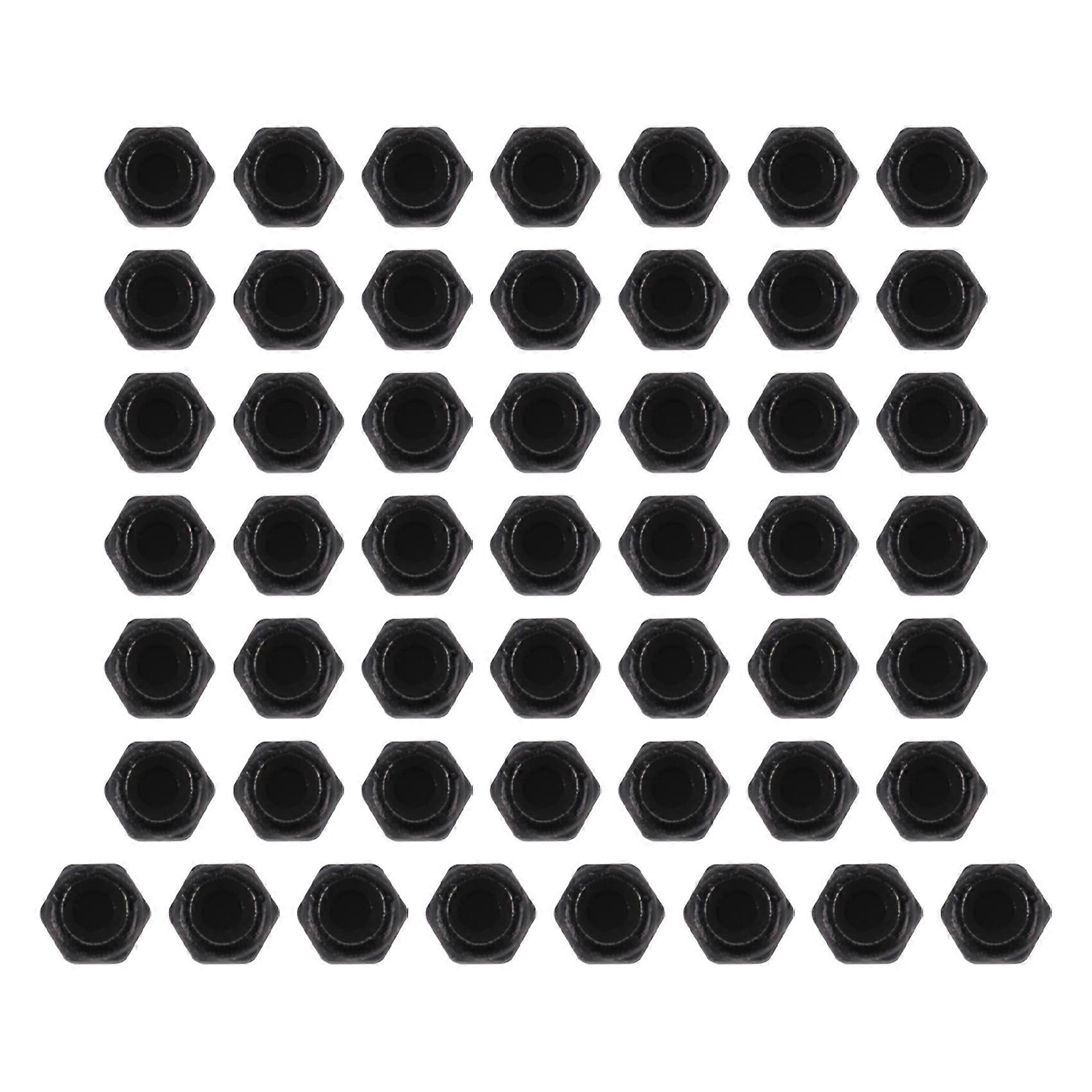 M2 Zinc Plated Nylock Nylon Insert Hex Lock Nuts Black 50pcs