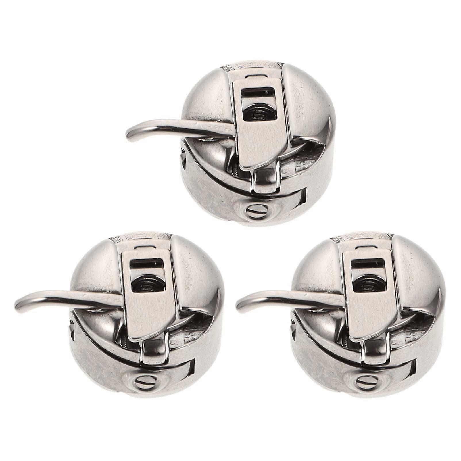3pcs Sewing Machine Bobbin Case Set Stainless Steel Replacement with Secure Tangle Feed