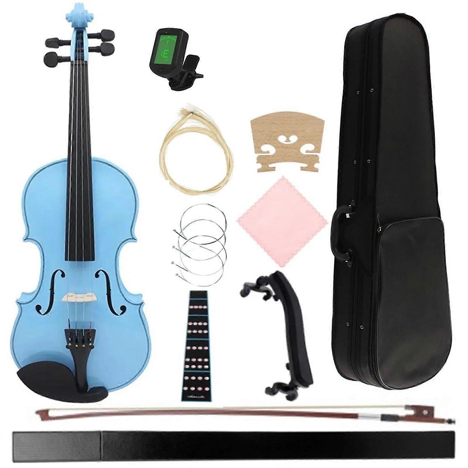 4/4 Full Size Beginner Violin Set with Case Bow Strings Shoulder Rest, Maple Face Acoustic for Students