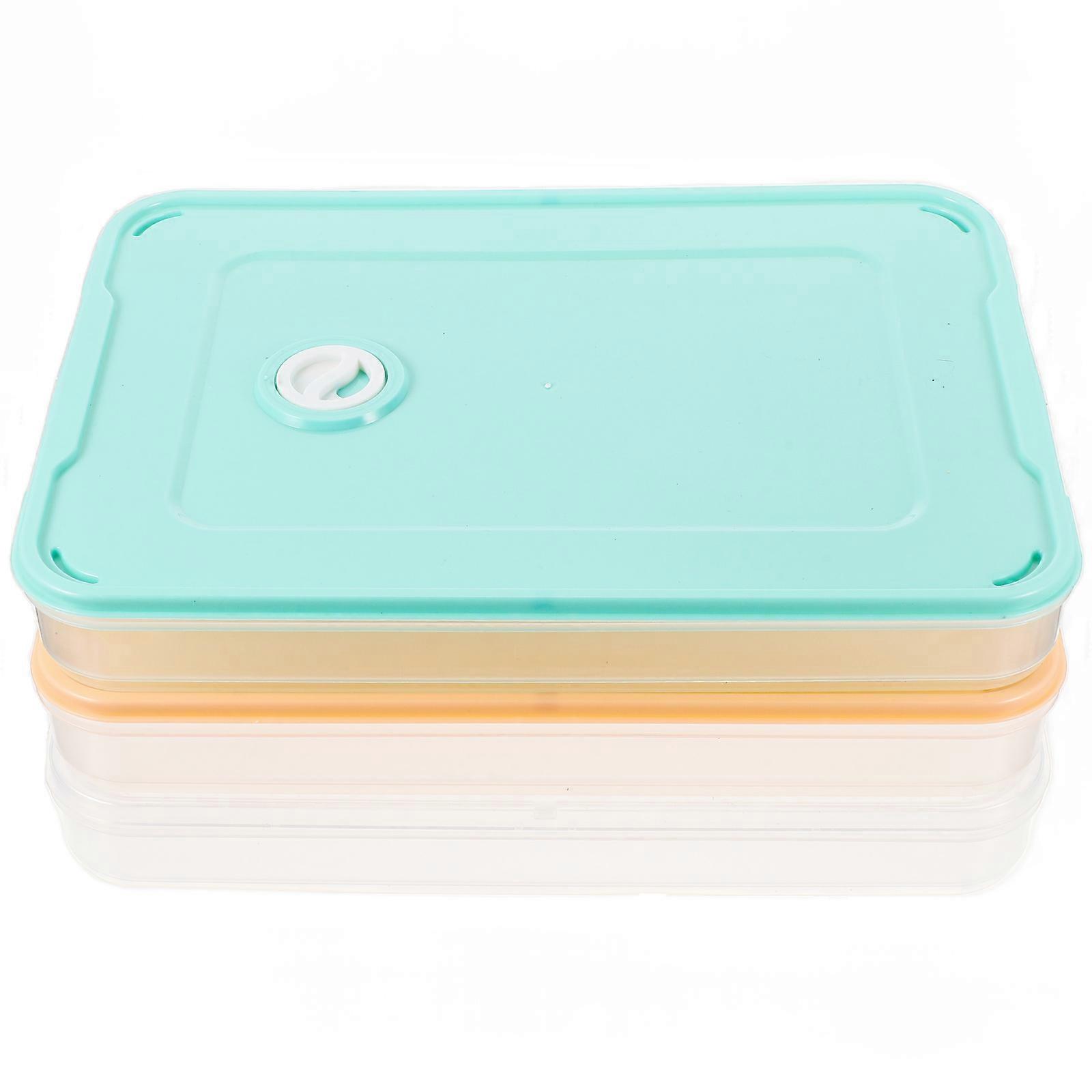 Dumpling Freezer Boxes Stackable Food Container Organizer 3Pcs for Refrigerator