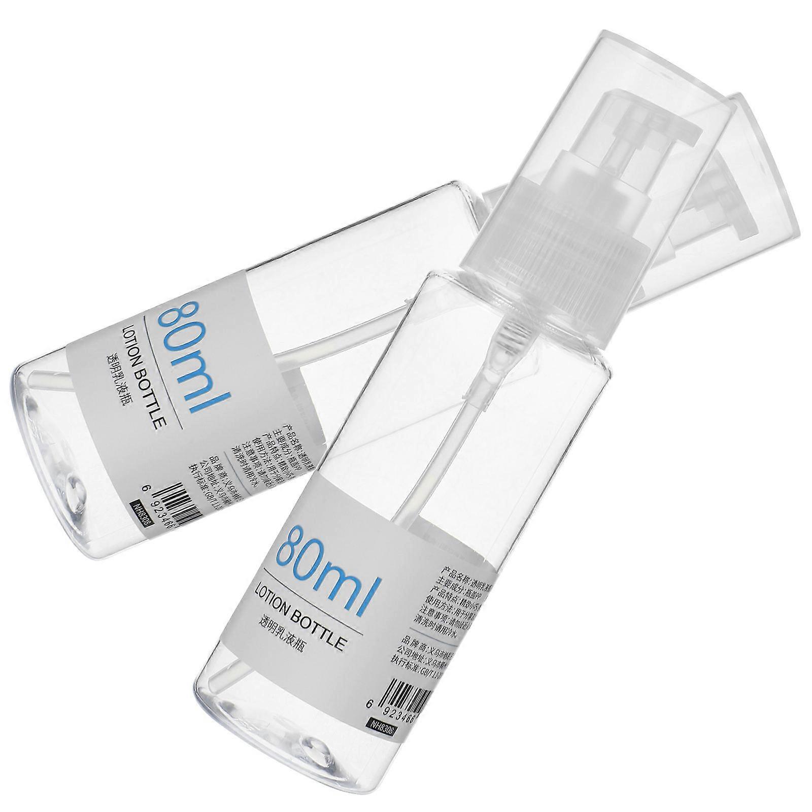 Pump Bottle Cosmetic Container for Travel Use 3Sets Multi Color