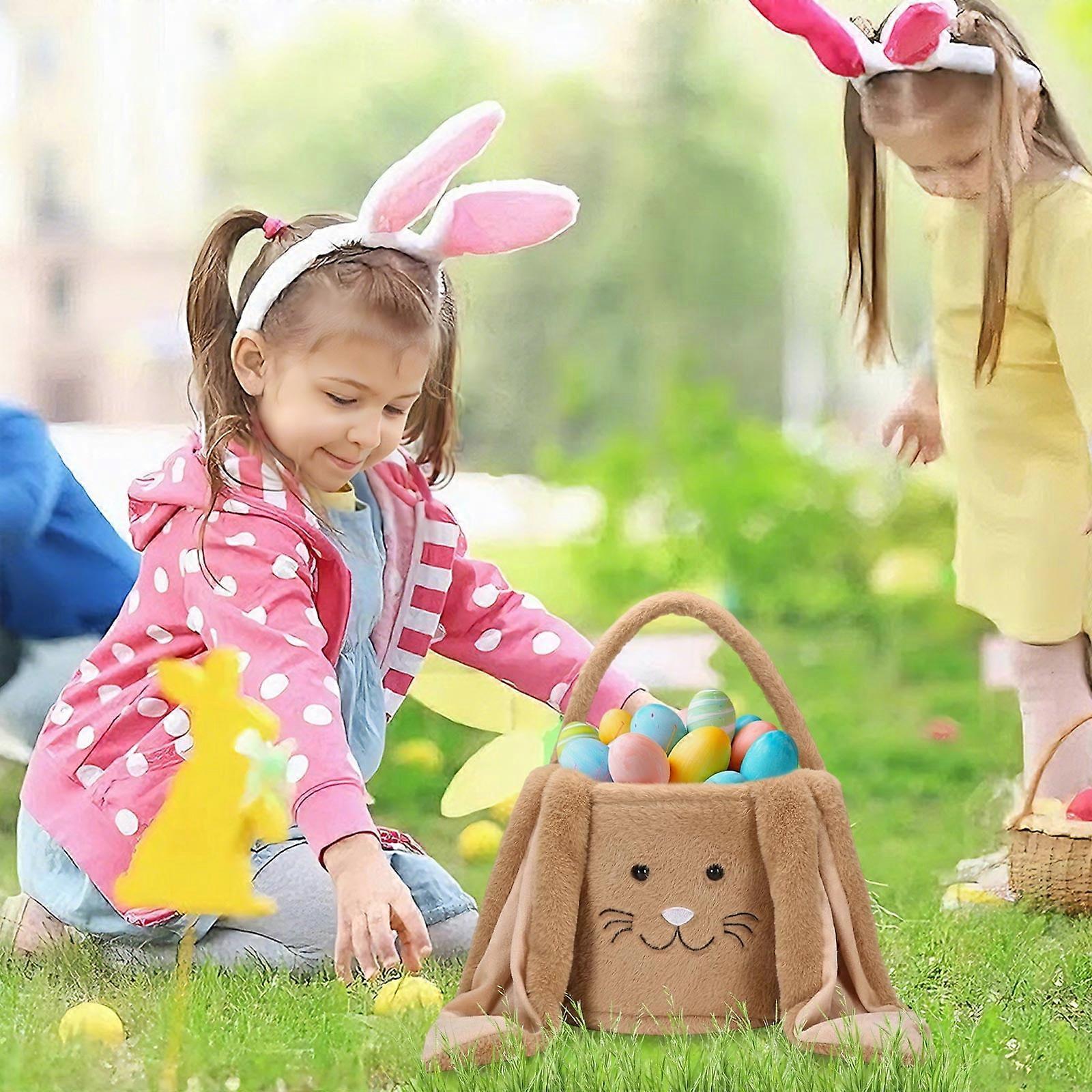 Plush Rabbit Bag Easter Egg Candy Handheld Tote Bag