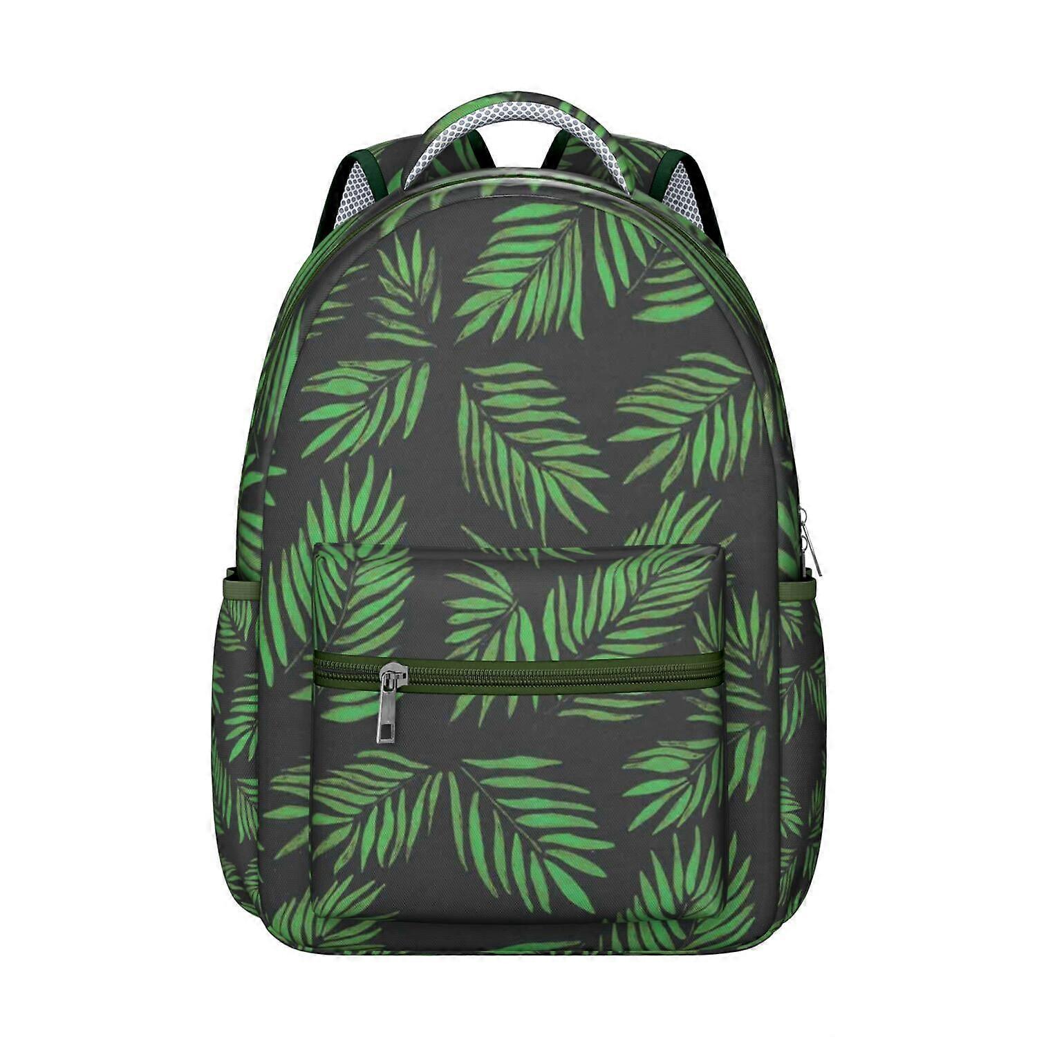 Mochila com estampa de folhas de palmeira tropicais havaianas – Leve, resistente, com grande capacidade, compartimento acolchoado para laptop, compatível com laptops de até 15,6".
