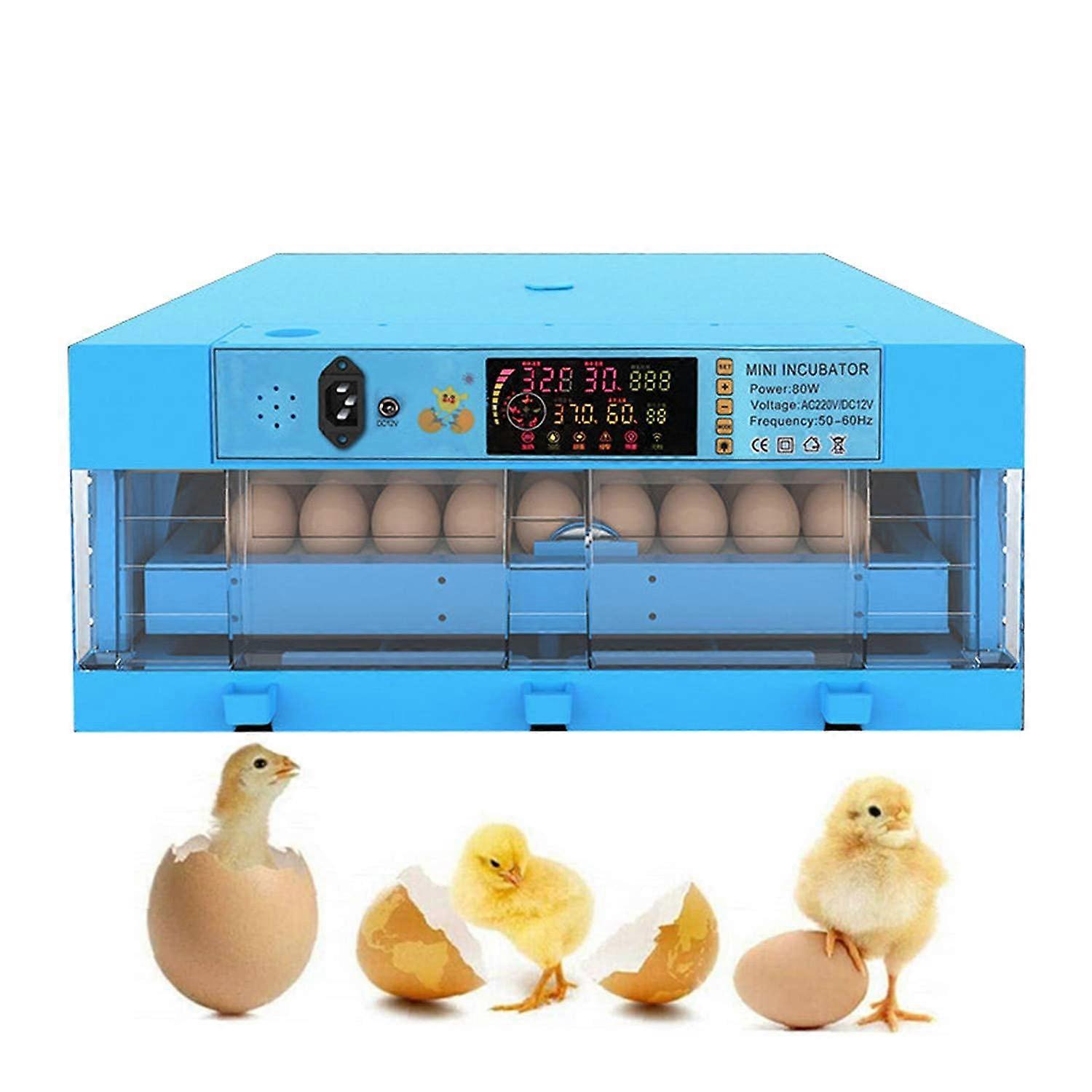 Automatic Egg Incubator with Turner, Digital Temp Control for Chicken Duck Quail Hatching
