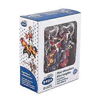 Papo mini papo mini knights tube toy mini figure set, three years or above, multi-colour
