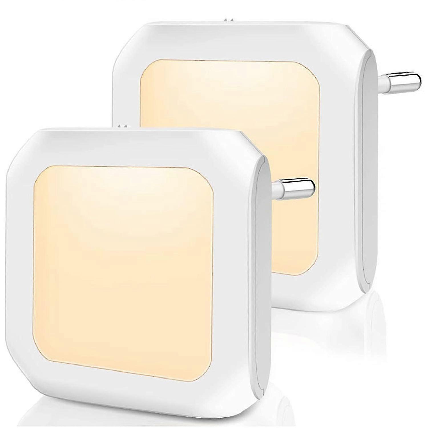 Motion Sensor Night Light with EU Plug, Stepless Dimming, Square Shape, 2pc