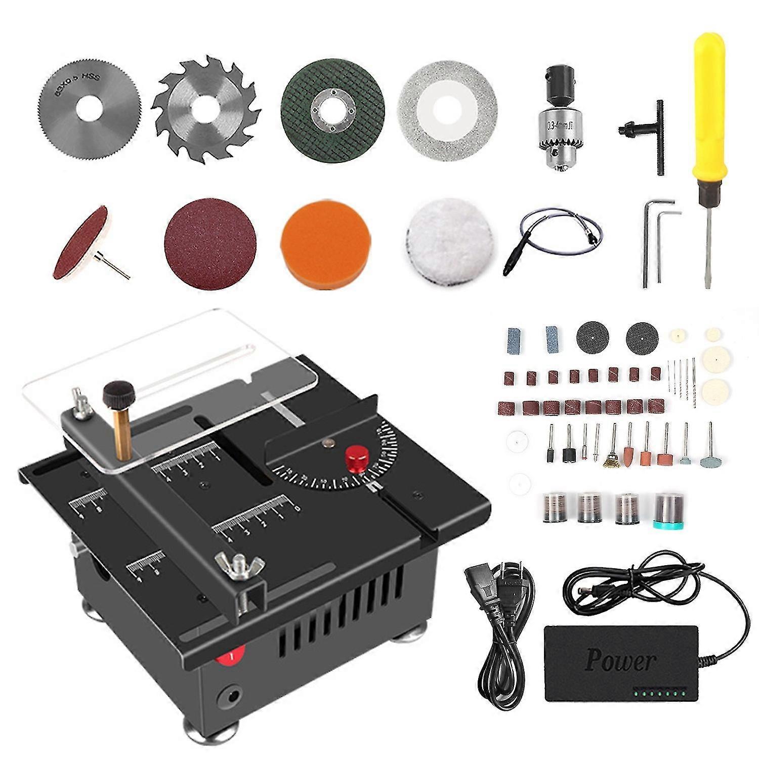 100W Small Table Saw with Liftable Base & Variable Speed for Crafting
