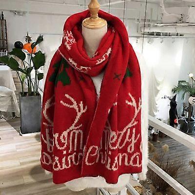 Cachecol de Natal, cachecol de lã quente e grosso, presente de Natal