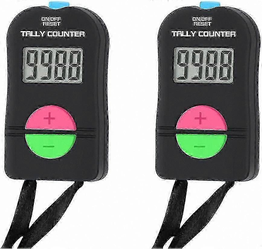 2 Pack Digital Tally Counter with Lanyard, Electronic Clicker for Adding & Subtracting Counts