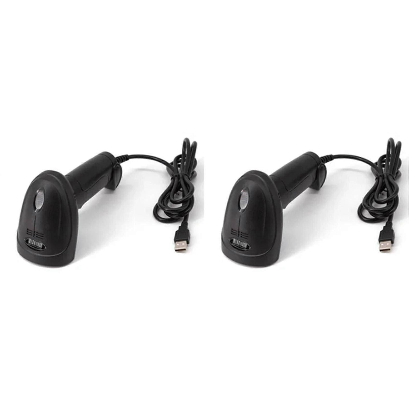 2X Universal 1D/2D USB Wired Barcode Scanner Handheld QR Codes Reader Mobile POS Plug and Play Support Logistic Store