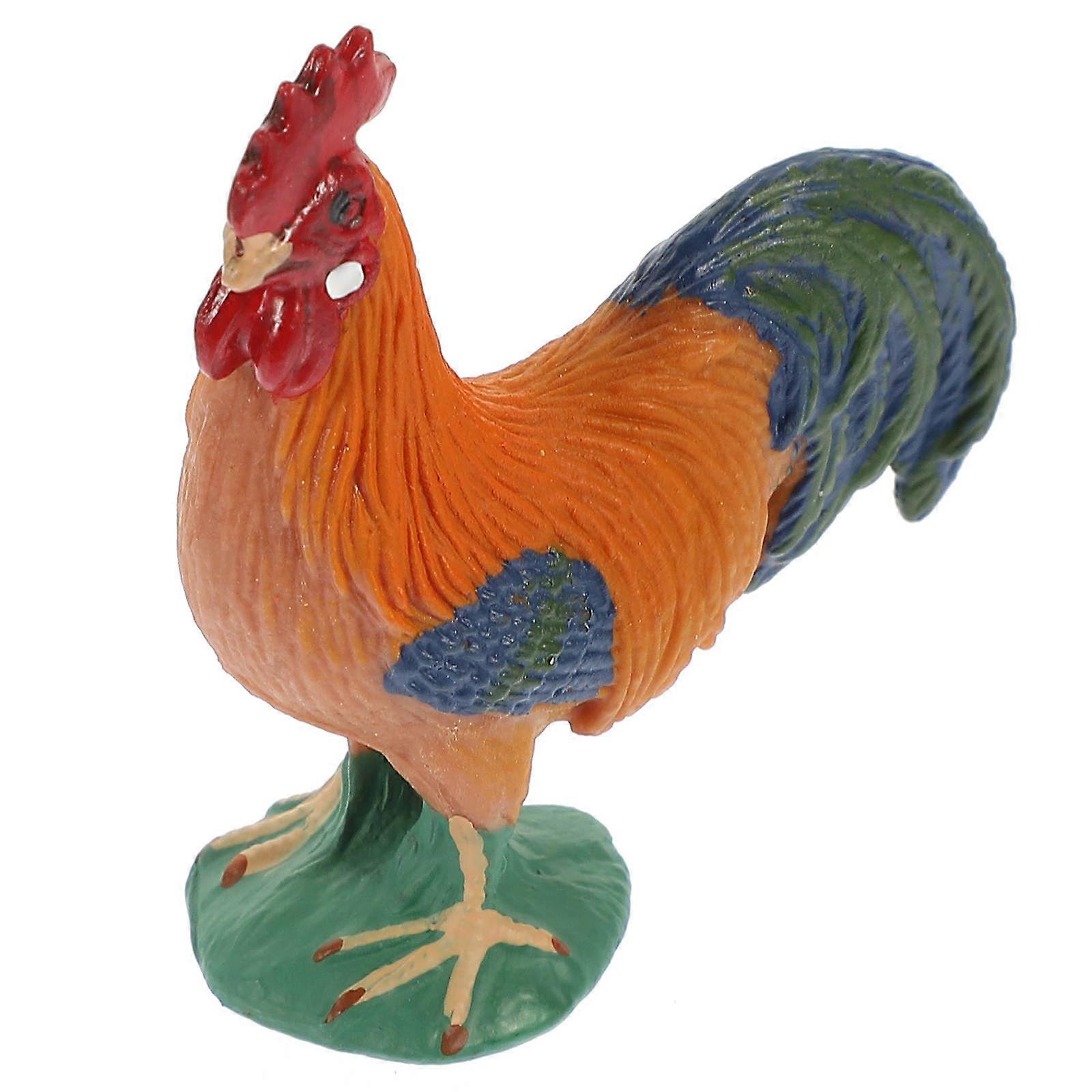 Rooster Model Simulation Decor Designed for Kids 5Pcs Emulation Poultry Model