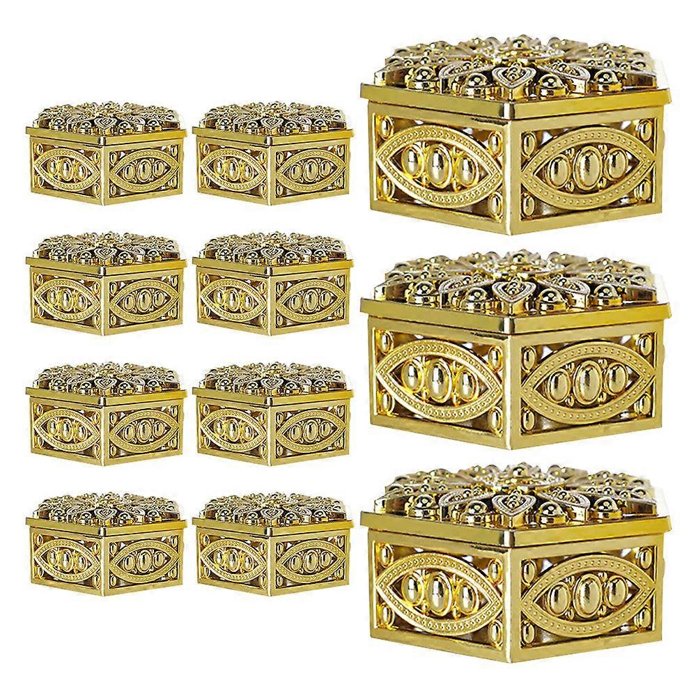 Present Case for Storage 12Pcs Golden Multi-Function Candy Boxes