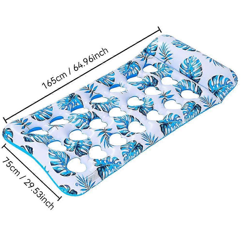 Inflatable Thickened Floating Bed Blue