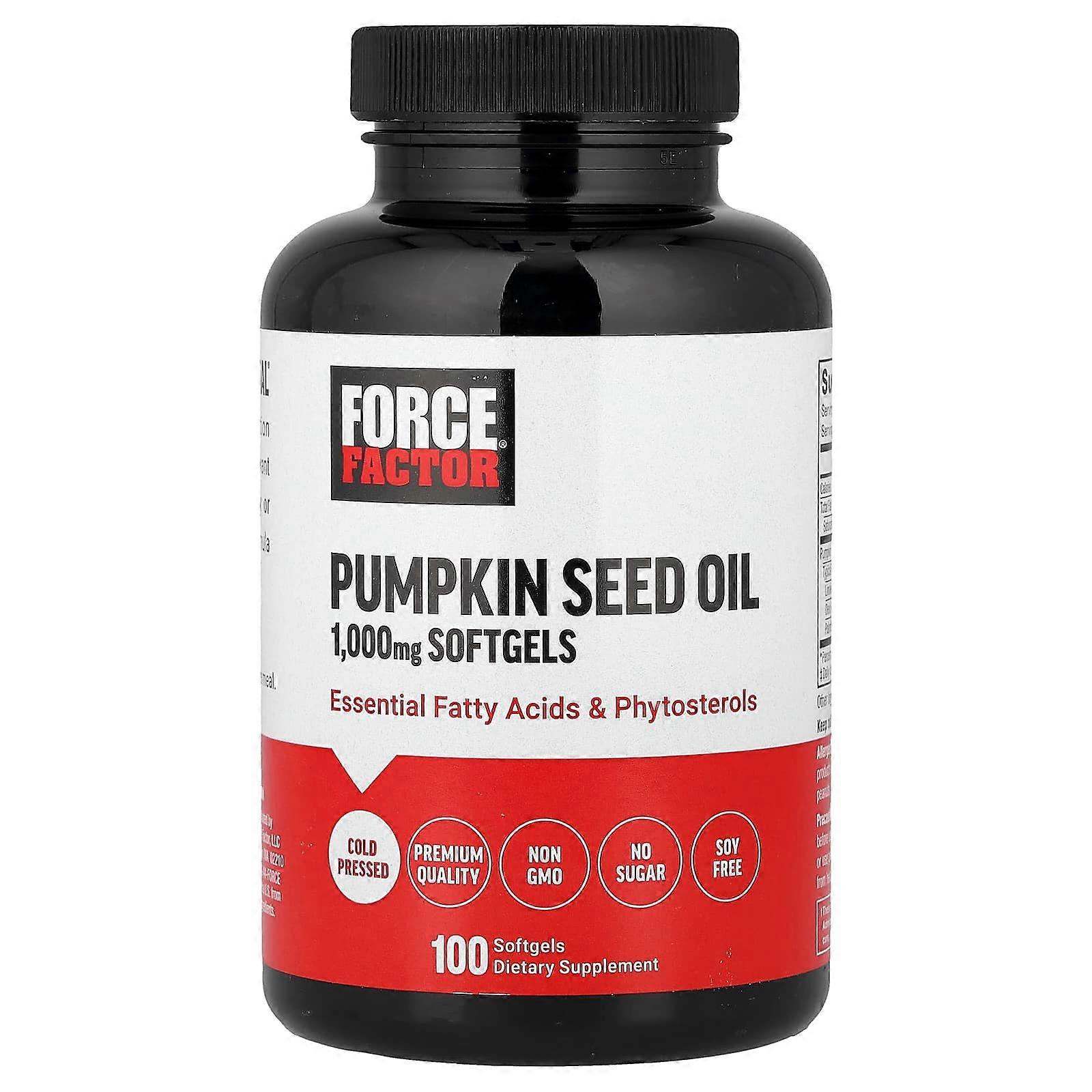Force Factor, Pumpkin Seed Oil, 1,000 mg, 100 Softgels