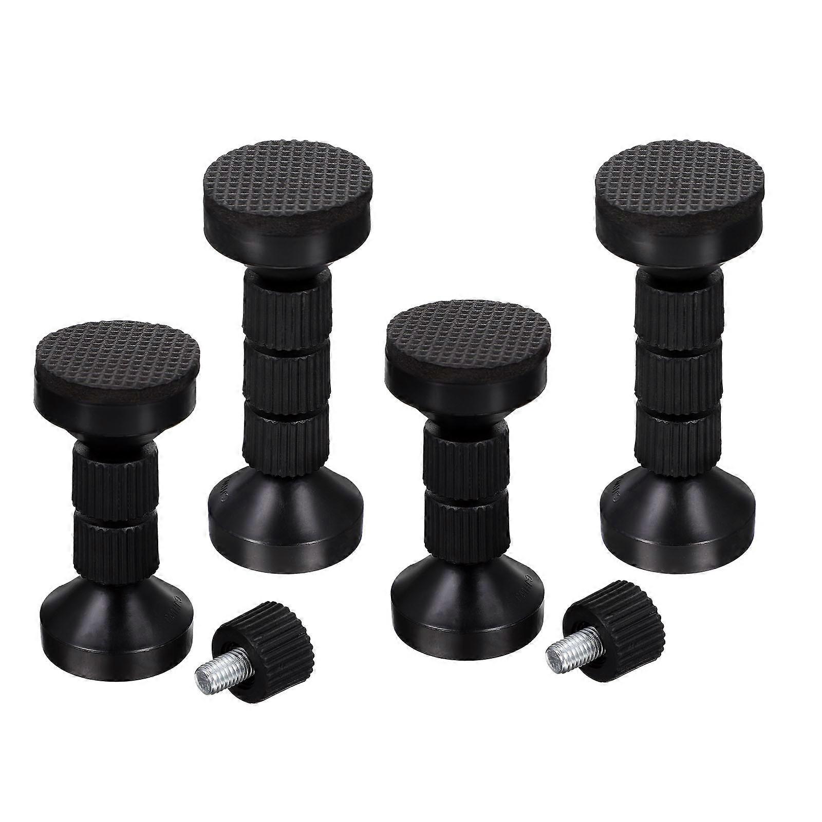Adjustable Threaded Bed Stopper for Bed Frame 4Pcs Black Headboard Stabilizers