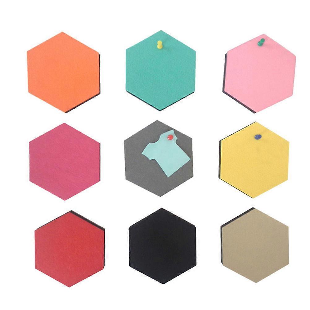6Pcs Black Message Board Hexagonal Felt Tile for Wall Decoration